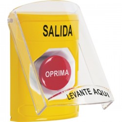 SS22A4XT-ES STI Yellow Indoor Only Flush or Surface w/ Horn Momentary Stopper Station with EXIT Label Spanish