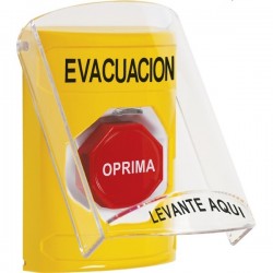 SS22A5EV-ES STI Yellow Indoor Flush/Surface w/ Horn Momentary Stopper Station w/ EVACUATION Spanish