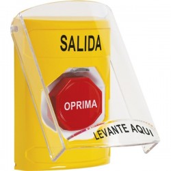 SS22A5XT-ES STI Yellow Indoor Only Flush or Surface w/ Horn Momentary (Illuminated) Stopper Station with EXIT Label Spanish