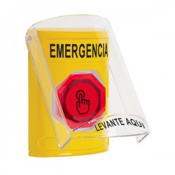 SS22A6EM-ES STI Yellow Indoor Flush/Surface w/ Horn Momentary (Illuminated) Stopper Station w/ EMERGENCY Spanish