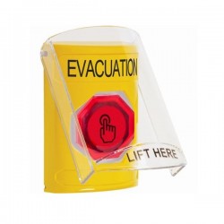 SS22A6EV-EN STI Yellow Indoor Flush/Surface w/ Horn Momentary (Illuminated) Stopper Station w/ EVACUATION Label