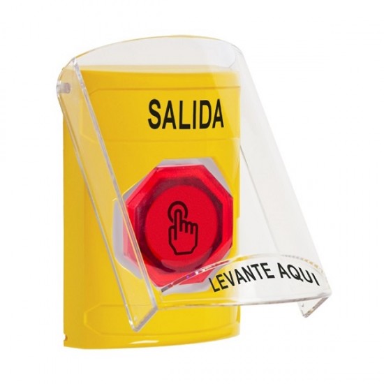 SS22A6XT-ES STI Yellow Indoor Flush/Surface w/ Horn Momentary (Illuminated) Stopper Station w/ EXIT Spanish