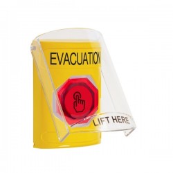 SS22A7EV-EN STI Yellow Indoor Flush/Surface w/ Horn Weather Resistant Momentary Stopper Station w/ EVACUATION Label