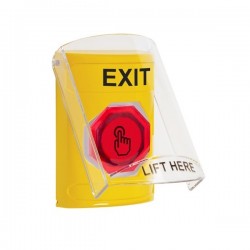 SS22A7XT-EN STI Yellow Indoor Flush/Surface w/ Horn Weather Resistant Momentary Stopper Station w/ EXIT Label