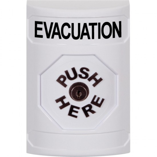 SS2300EV-EN STI White No Cover Key-to-Reset Stopper Station with EVACUATION Label English