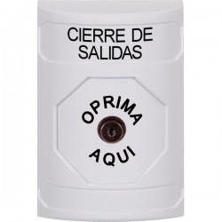 SS2300LD-ES STI White No Cover Key-to-Reset Stopper Station with LOCKDOWN Label Spanish