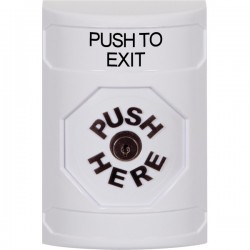 SS2300PX-EN STI White No Cover Key-to-Reset Stopper Station with PUSH TO EXIT Label English