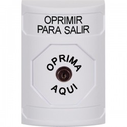 SS2300PX-ES STI White No Cover Key-to-Reset Stopper Station with PUSH TO EXIT Label Spanish