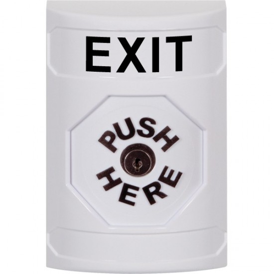 SS2300XT-EN STI White No Cover Key-to-Reset Stopper Station with EXIT Label English