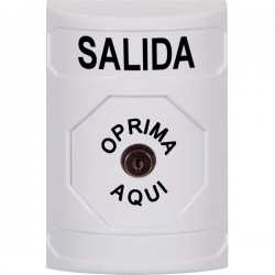 SS2300XT-ES STI White No Cover Key-to-Reset Stopper Station with EXIT Label Spanish