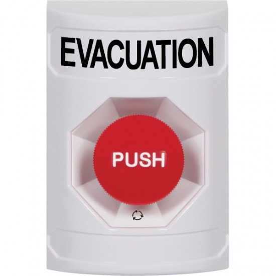 SS2301EV-EN STI White No Cover Turn-to-Reset Stopper Station with EVACUATION Label English