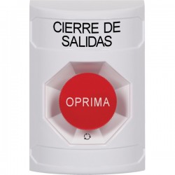 SS2301LD-ES STI White No Cover Turn-to-Reset Stopper Station with LOCKDOWN Label Spanish