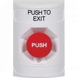 SS2301PX-EN STI White No Cover Turn-to-Reset Stopper Station with PUSH TO EXIT Label English
