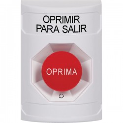 SS2301PX-ES STI White No Cover Turn-to-Reset Stopper Station with PUSH TO EXIT Label Spanish