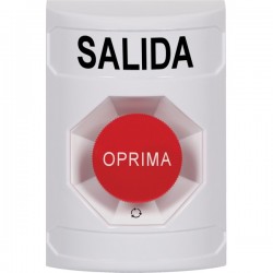 SS2301XT-ES STI White No Cover Turn-to-Reset Stopper Station with EXIT Label Spanish