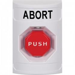 SS2302AB-EN STI White No Cover Key-to-Reset (Illuminated) Stopper Station with ABORT Label English