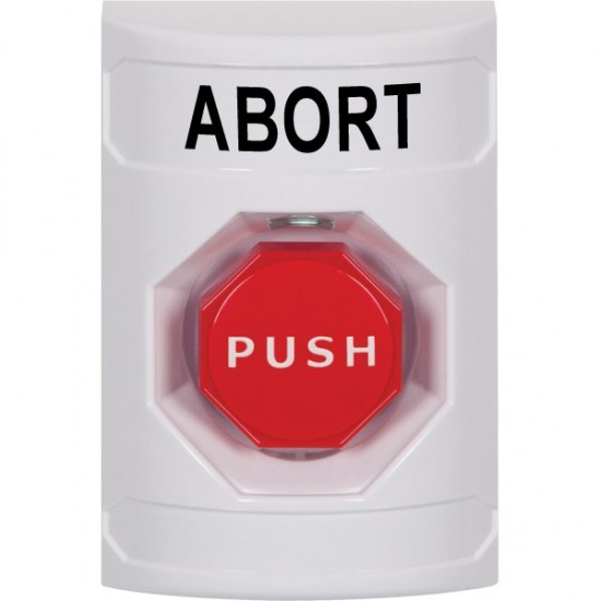 SS2302AB-EN STI White No Cover Key-to-Reset (Illuminated) Stopper Station with ABORT Label English