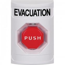 SS2302EV-EN STI White No Cover Key-to-Reset (Illuminated) Stopper Station with EVACUATION Label English