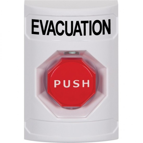 SS2302EV-EN STI White No Cover Key-to-Reset (Illuminated) Stopper Station with EVACUATION Label English