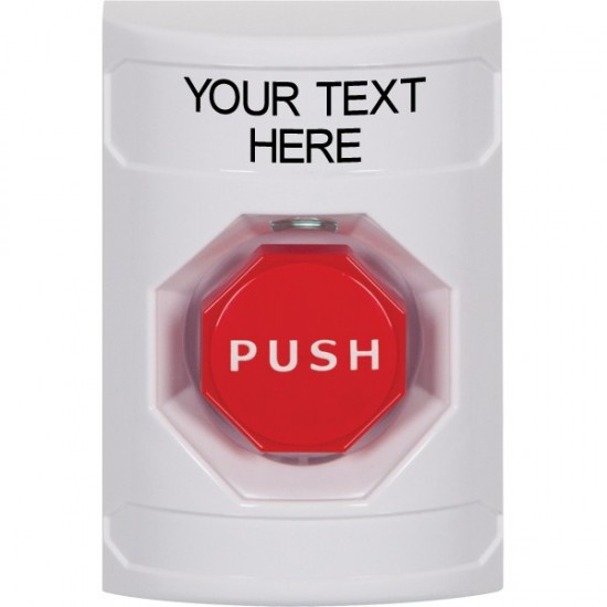 SS2302ZA-EN STI White No Cover Key-to-Reset (Illuminated) Stopper Station with Non-Returnable Custom Text Label English