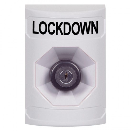 SS2303LD-EN STI White No Cover Key-to-Activate Stopper Station with LOCKDOWN Label English