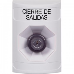 SS2303LD-ES STI White No Cover Key-to-Activate Stopper Station with LOCKDOWN Label Spanish