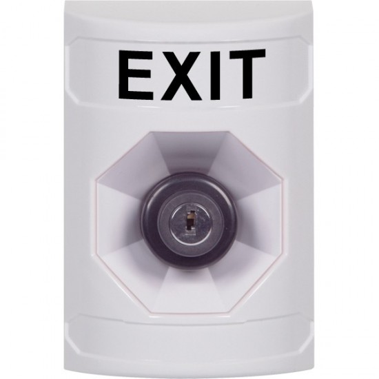 SS2303XT-EN STI White No Cover Key-to-Activate Stopper Station with EXIT Label English