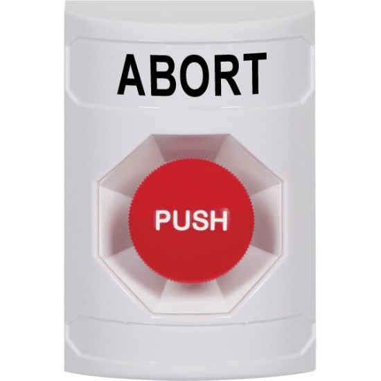 SS2304AB-EN STI White No Cover Momentary Stopper Station with ABORT Label English
