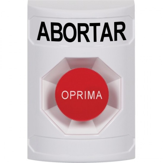 SS2304AB-ES STI White No Cover Momentary Stopper Station with ABORT Label Spanish