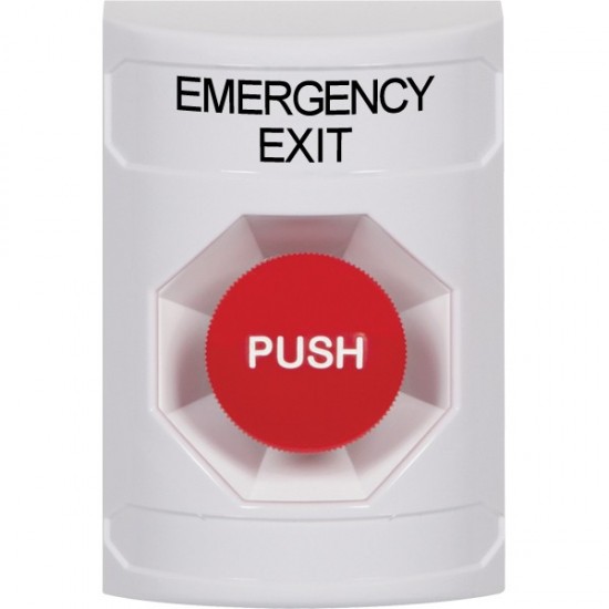 SS2304EX-EN STI White No Cover Momentary Stopper Station with EMERGENCY EXIT Label English