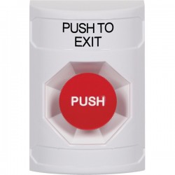 SS2304PX-EN STI White No Cover Momentary Stopper Station with PUSH TO EXIT Label English