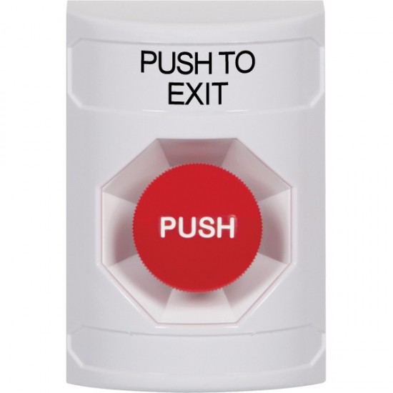 SS2304PX-EN STI White No Cover Momentary Stopper Station with PUSH TO EXIT Label English