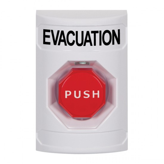 SS2305EV-EN STI White No Cover Momentary (Illuminated) Stopper Station with EVACUATION Label English