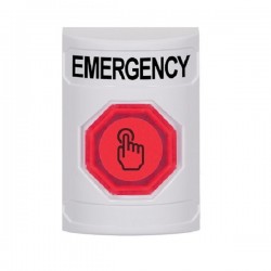 SS2306EM-EN STI White No Cover Momentary (Illuminated) with Red Lens Stopper Station with EMERGENCY Label English SS2306EM-EN STI White No Cover Momentary (Illuminated) with Red Lens Stopper Station with EMERGENCY Label English