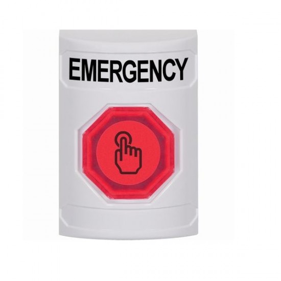 SS2307EM-EN STI White No Cover Weather Resistant Momentary Stopper Station w/ EMERGENCY Label SS2307EM-EN STI White No Cover Weather Resistant Momentary Stopper Station w/ EMERGENCY Label
