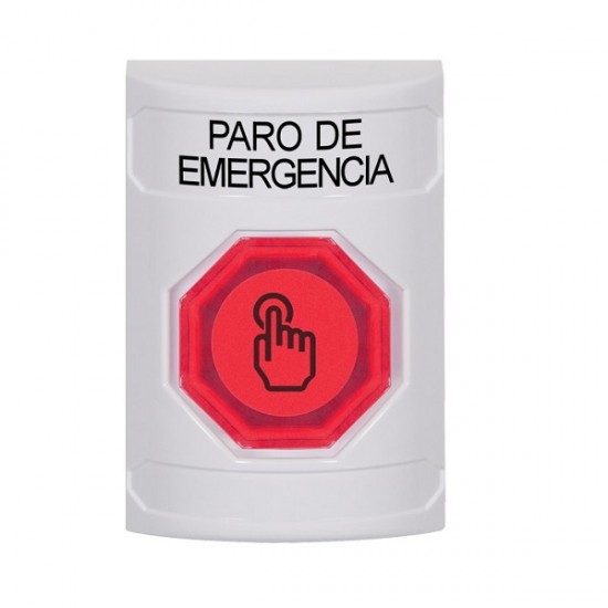 SS2307ES-ES STI White No Cover Weather Resistant Momentary Stopper Station w/ EMERGENCY STOP Spanish