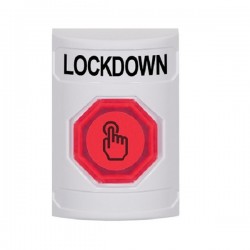 SS2307LD-EN STI White No Cover Weather Resistant Momentary Stopper Station w/ LOCKDOWN Label