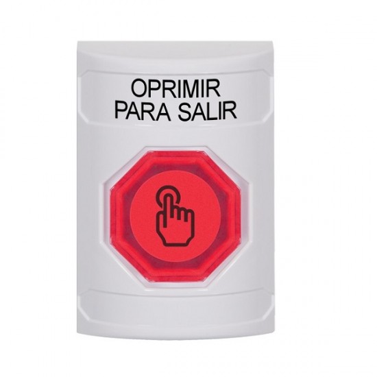SS2307PX-ES STI White No Cover Weather Resistant Momentary Stopper Station w/ PUSH TO EXIT Spanish