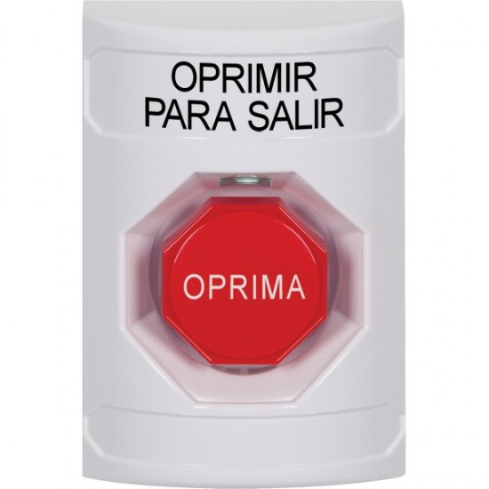 SS2308PX-ES STI White No Cover Pneumatic (Illuminated) Stopper Station with PUSH TO EXIT Label Spanish