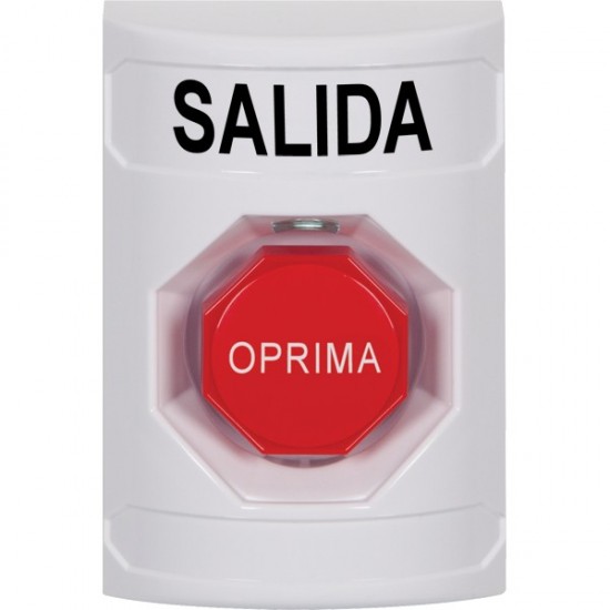 SS2308XT-ES STI White No Cover Pneumatic (Illuminated) Stopper Station with EXIT Label Spanish
