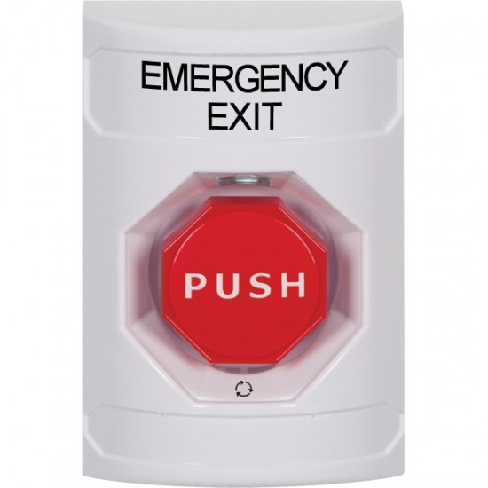 SS2309EX-EN STI White No Cover Turn-to-Reset (Illuminated) Stopper Station with EMERGENCY EXIT Label English