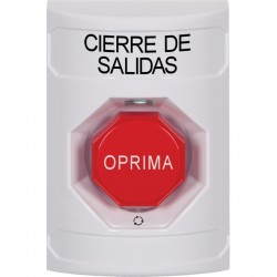 SS2309LD-ES STI White No Cover Turn-to-Reset (Illuminated) Stopper Station with LOCKDOWN Label Spanish