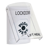 SS2320LD-EN STI White Indoor Only Flush or Surface Key-to-Reset Stopper Station with LOCKDOWN Label English