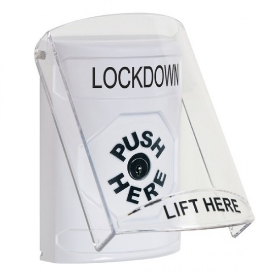 SS2320LD-EN STI White Indoor Only Flush or Surface Key-to-Reset Stopper Station with LOCKDOWN Label English SS2320LD-EN STI White Indoor Only Flush or Surface Key-to-Reset Stopper Station with LOCKDOWN Label English