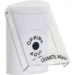 SS2320NT-ES STI White Indoor Only Flush or Surface Key-to-Reset Stopper Station with No Text Label Spanish