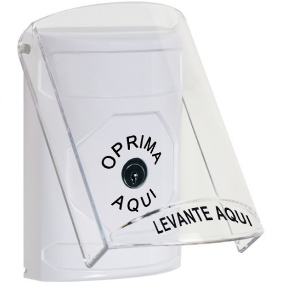 SS2320NT-ES STI White Indoor Only Flush or Surface Key-to-Reset Stopper Station with No Text Label Spanish