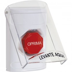 SS2322NT-ES STI White Indoor Only Flush or Surface Key-to-Reset (Illuminated) Stopper Station with No Text Label Spanish