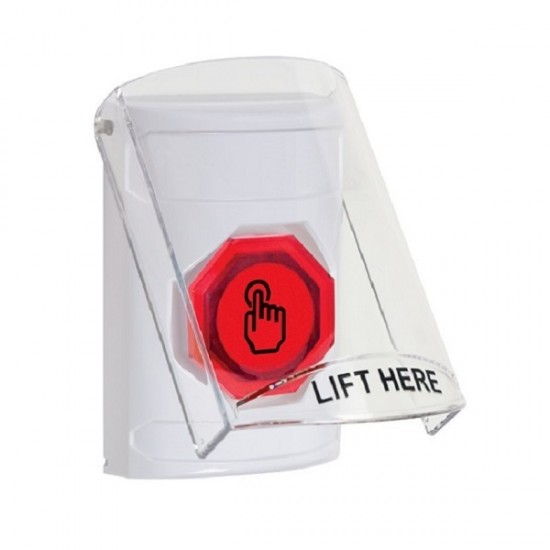 SS2326NT-EN STI White Indoor Flush/Surface Momentary (Illuminated) Stopper Station w/ No Text