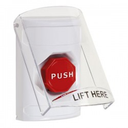 SS2328NT-EN STI White Indoor Only Flush or Surface Pneumatic (Illuminated) Stopper Station with No Text Label English