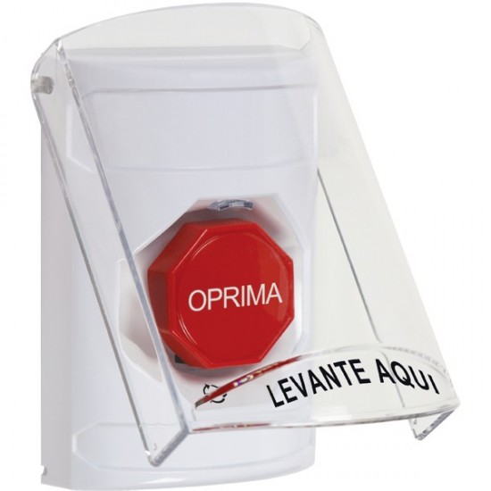 SS2329NT-ES STI White Indoor Only Flush or Surface Turn-to-Reset (Illuminated) Stopper Station with No Text Label Spanish